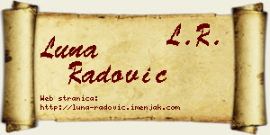 Luna Radović vizit kartica